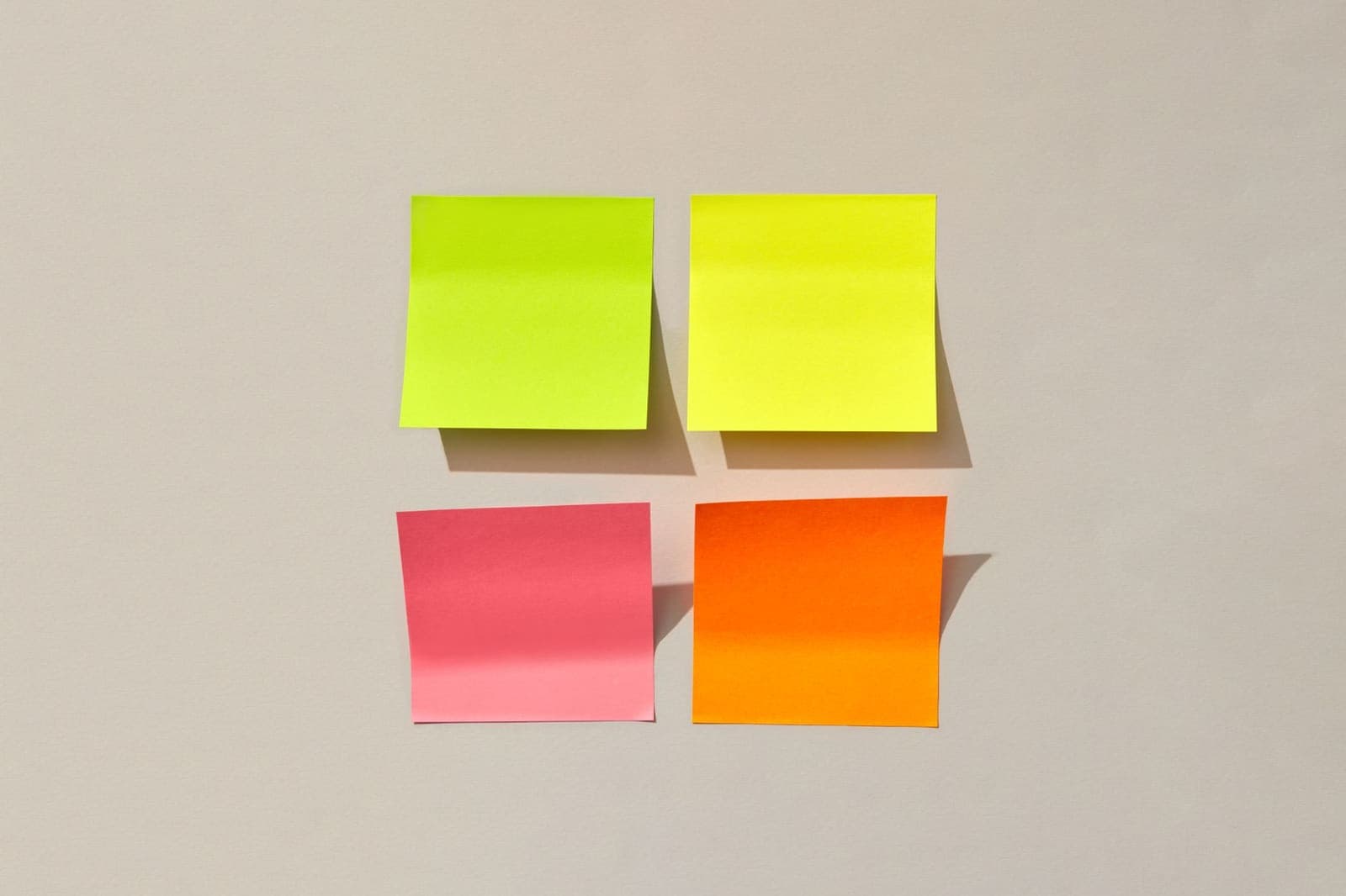 Four-quadrant grid drawn on paper, representing the urgent versus important decision framework